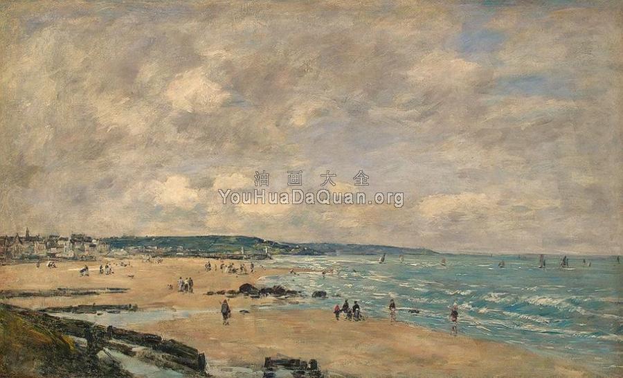 The Beach at Trouville - 尤金·布丹